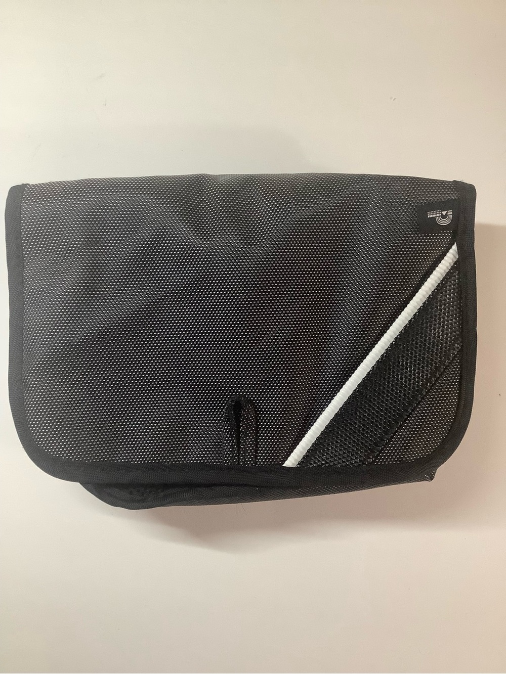 Black Travel Organizer Pouch with Reflective Accent